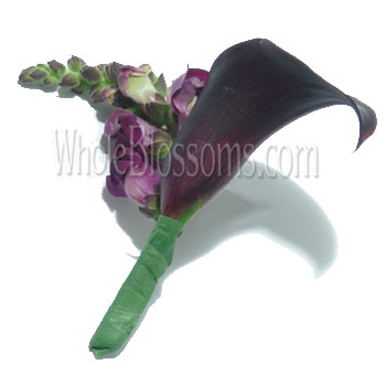 Dark Purple Mini Calla Boutonnieres Flower