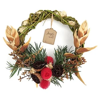Shine Semi Dried Wreath, a masterfully handcrafted piece, radiating warmth and celebration in nature's vivid colors.