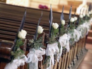 aisle wedding flowers