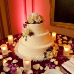 Wedding Cake and Rose Petals