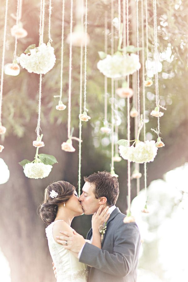 Wedding on a budget Hanging Flowers