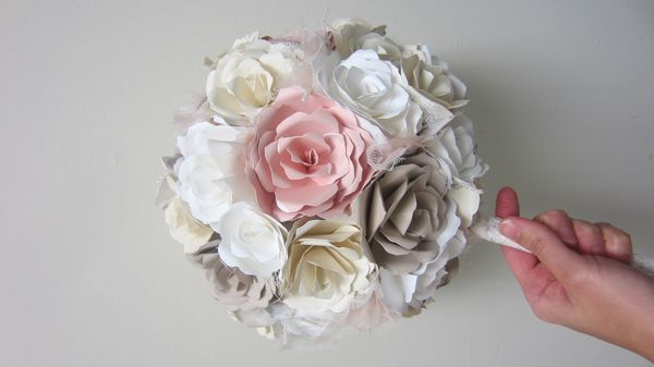 Inexpensive DIY paper wedding blooms