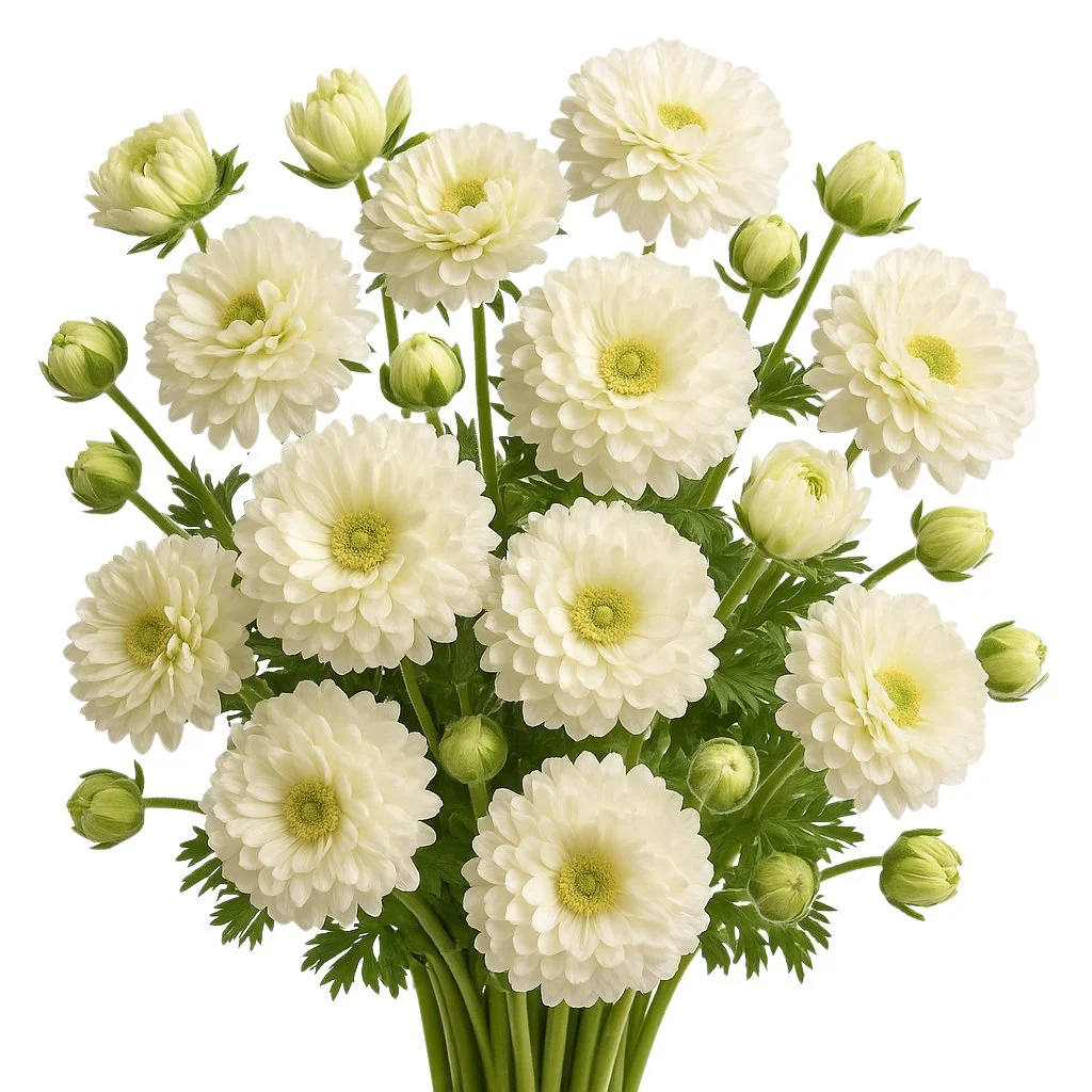 Elegant Full Star White Anemones with bright petals and soft texture, perfect for weddings, events, and timeless white floral arrangements.
