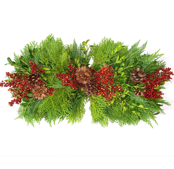 Christmas table centerpiece with festive charm, perfect for weddings, events, and elegant styling.