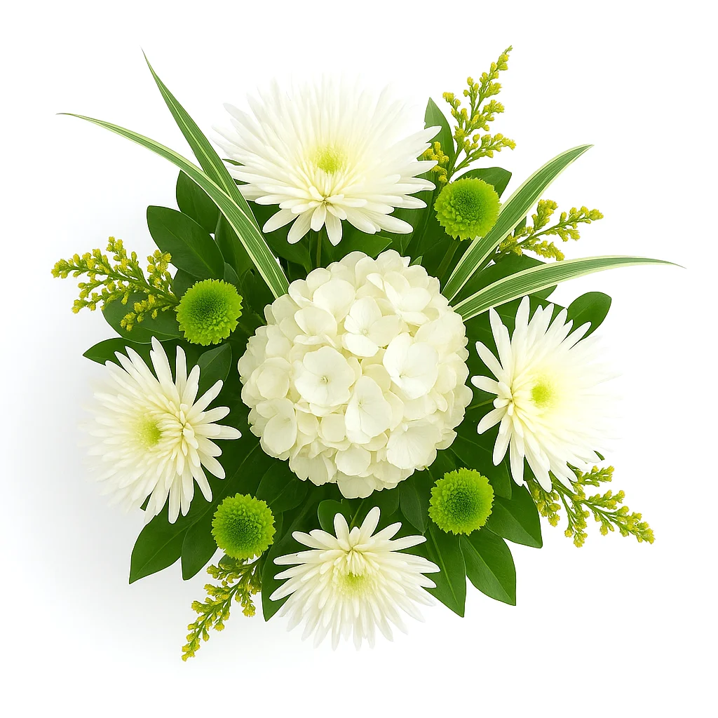 White inspiration table centerpieces with lush elegance, perfect for weddings, receptions, and gifts.