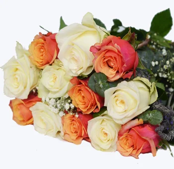 Elegant white & orange Roses Bouquets in bulk - perfect for weddings, events & celebrations.