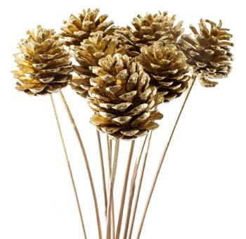 Gold Pine Cone Ornaments