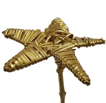 Gold Lata star for classic holiday weddings, table décor, and floral styling.
