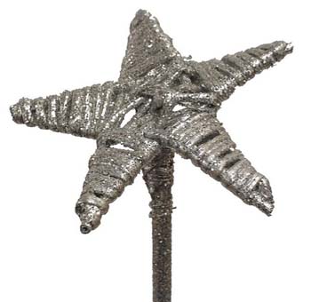 Silver glitter Lata star for festive events, weddings, and shimmering floral displays.
