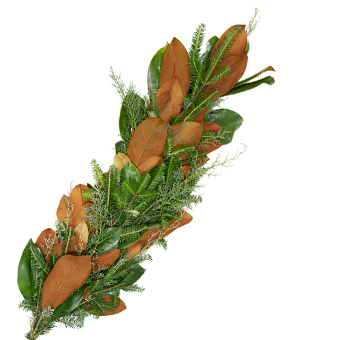 Fresh Country Christmas holiday garland 5 inches wide with mixed evergreen foliage WholeBlossoms