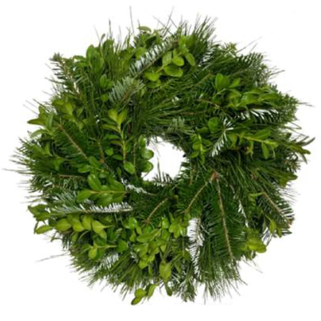 Christmas Topper Wreath with Fraser Fir, Pine, and Boxwood greenery.