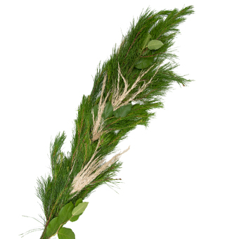 Fresh Sleigh Ride garland 5 inch wide regular evergreen runner with broadleaf foliage for festive winter mantel decor