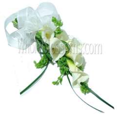 White Hand-Tied Calla Bridal Bouquet