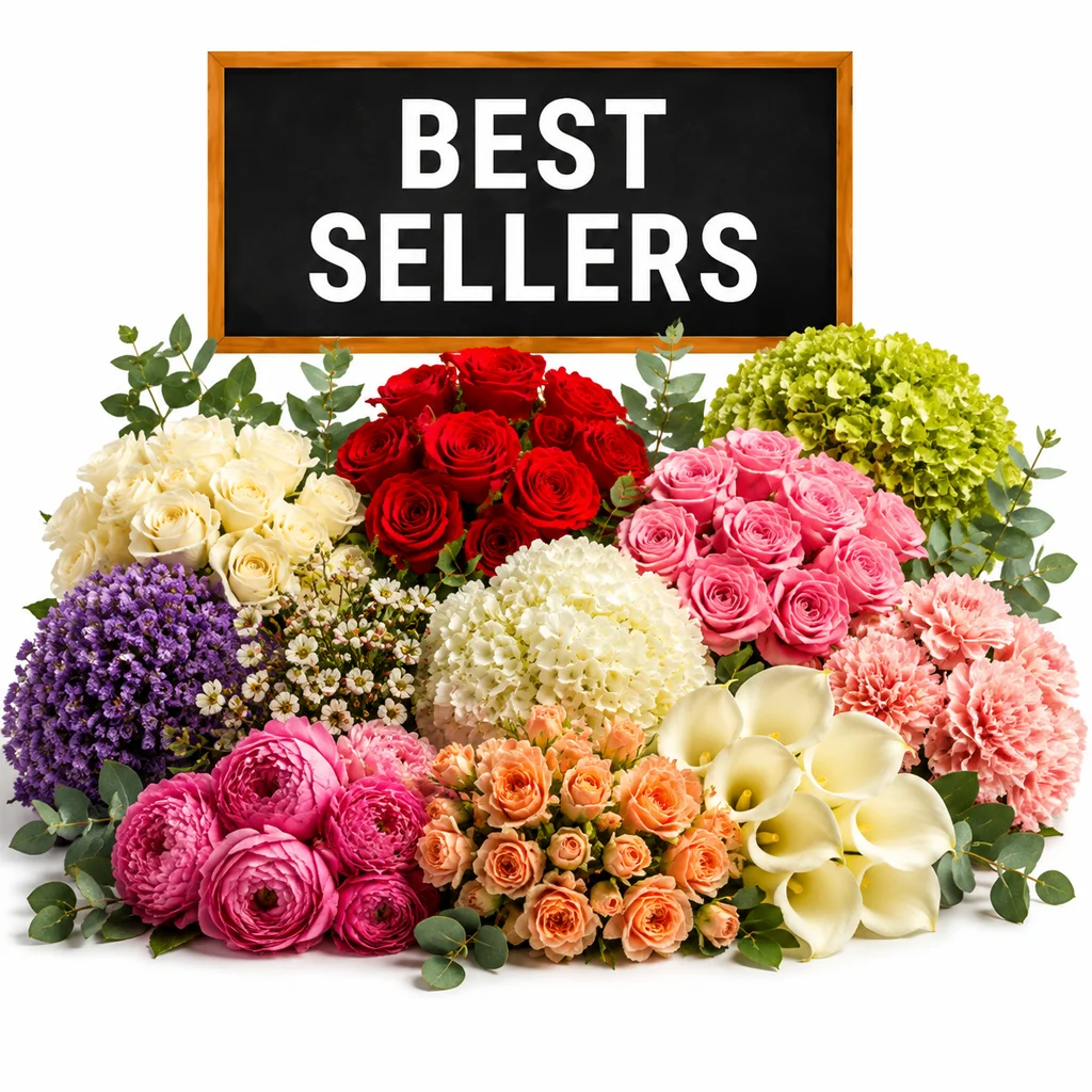 Shop WholeBlossoms best-selling wholesale bulk flowers including roses, hydrangeas, calla lilies, and ranunculus for events.