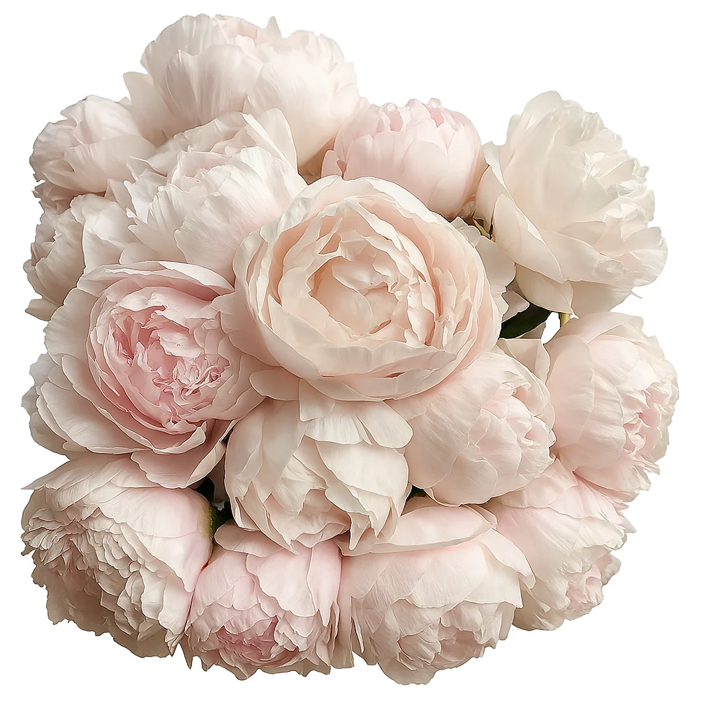 Romantic Blush Peonies arranged for gift delivery with full ruffled blossoms, perfect for anniversaries and special moments.
