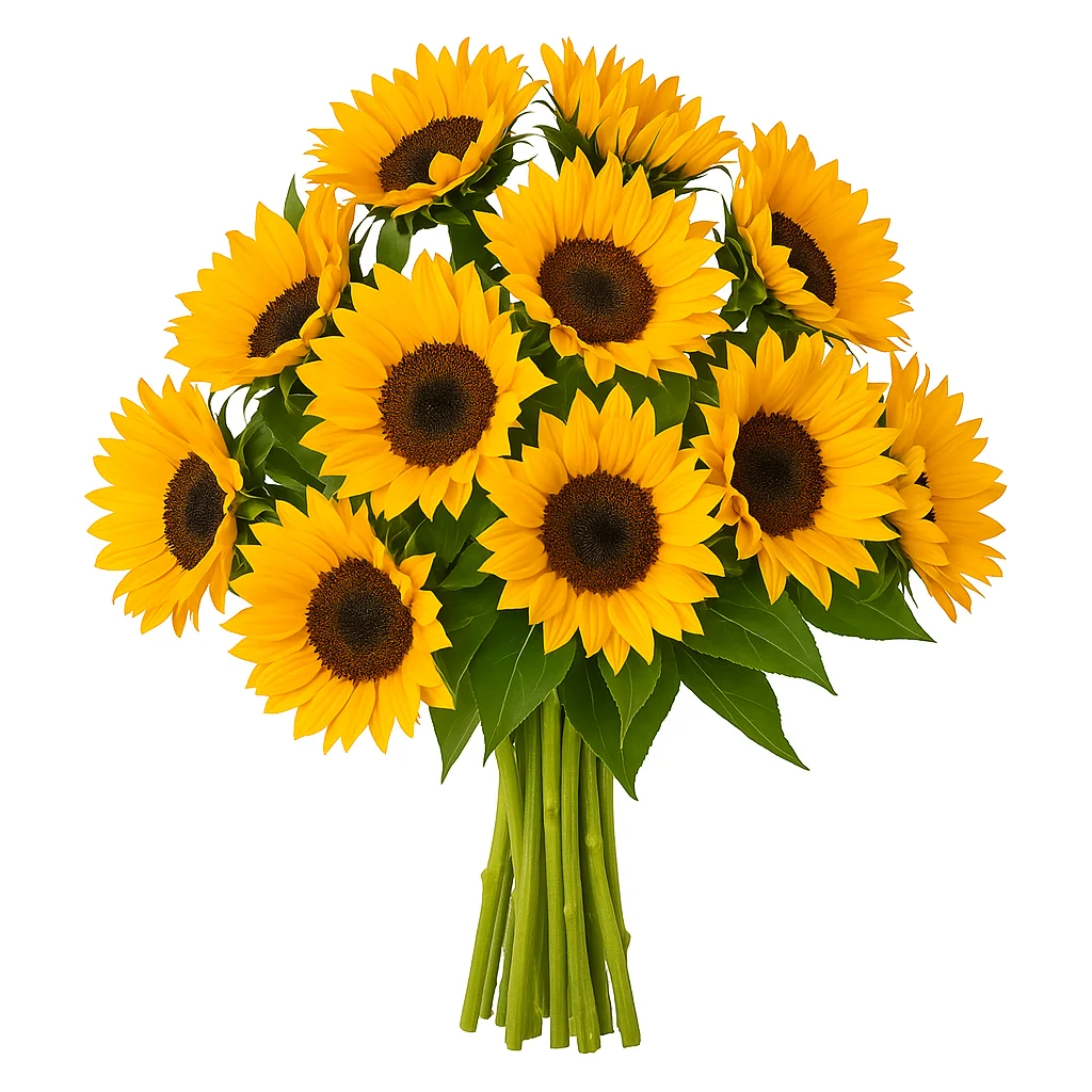 Bulk Mini Sunflowers with black centers, ideal for wedding centerpieces, floral bouquets, and cheerful DIY flower arrangements.