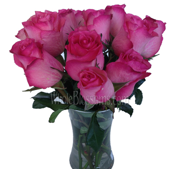 Dekora Pink Roses with vibrant pink petals and lush blooms, perfect for weddings, romantic occasions, and elegant floral designs.