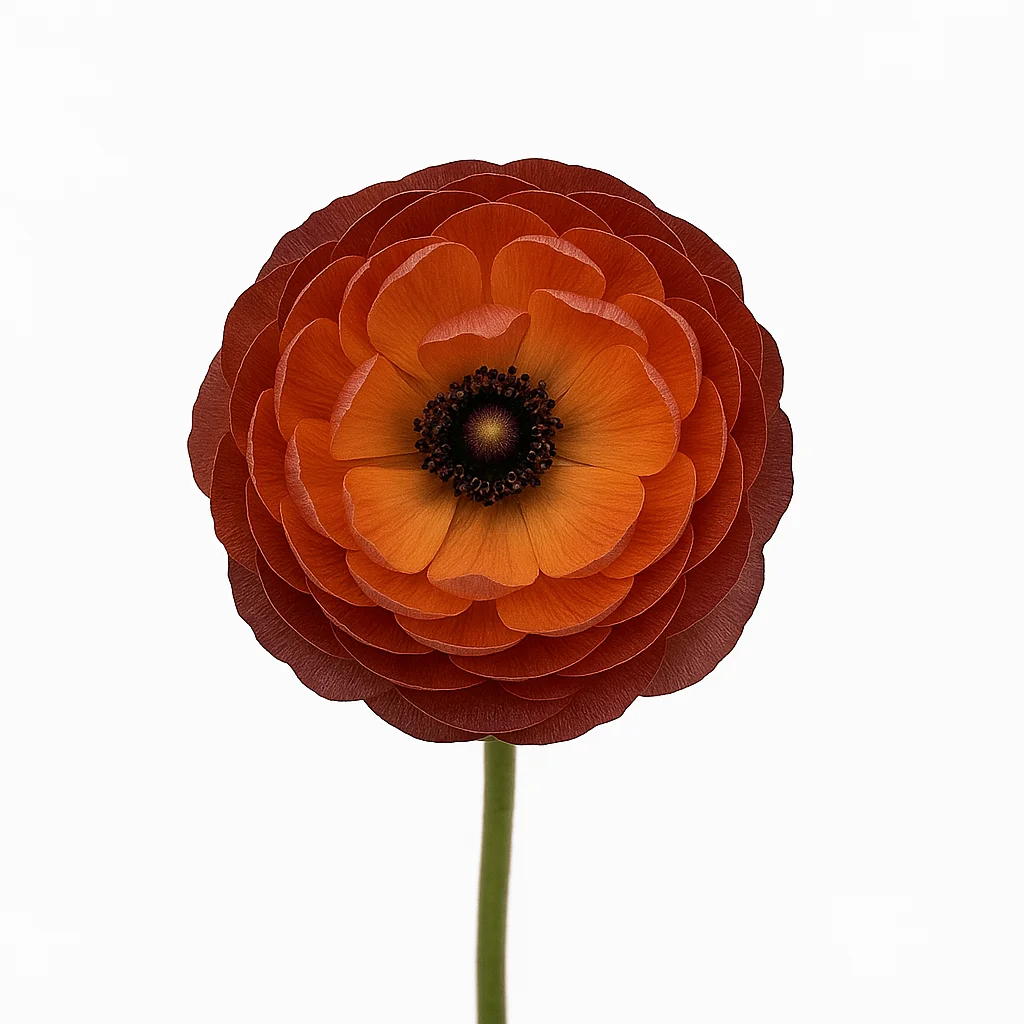 Rich chocolate ranunculus blooms available wholesale for weddings, adding depth and elegance to floral arrangements.