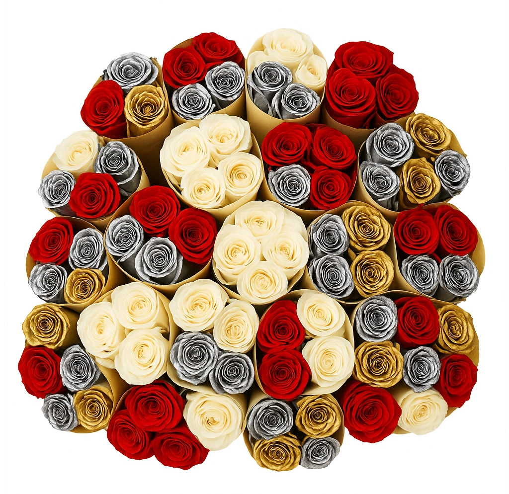 Wholesale Christmas roses in bulk for event planners – festive mixed-color roses for holiday décor, fundraising, and corporate celebration.