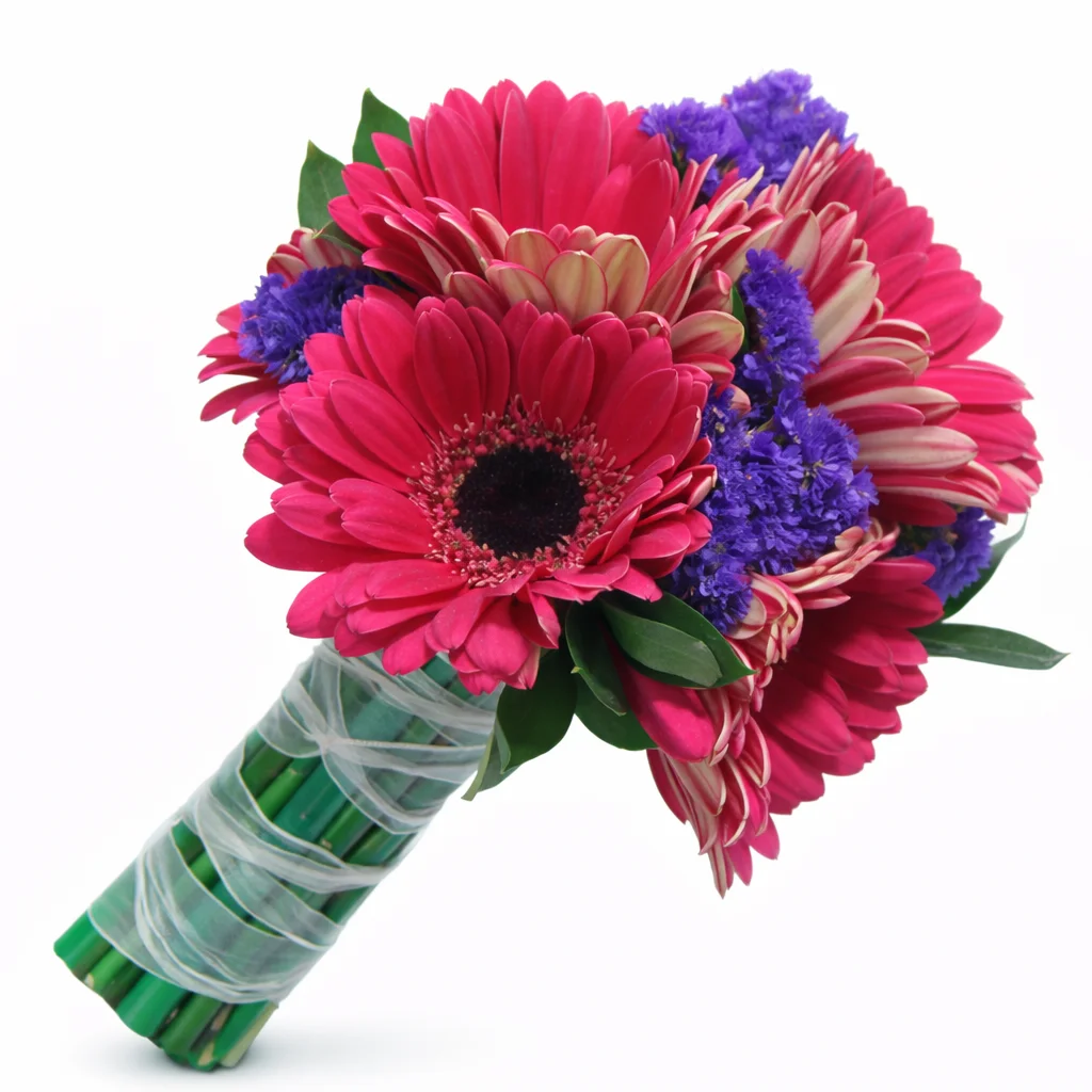 Dark Pink Posy Gerbera Bridal Bouquet