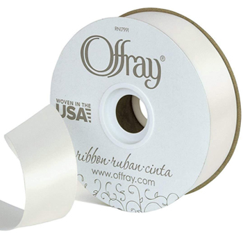 Luxurious white satin ribbon for wrapping wedding bouquets, floral arrangements, and premium event decor accents.