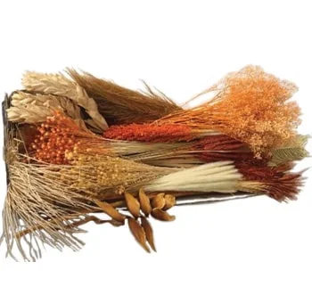 A beautifully curated Preserved Fall Enchanted Designer Box filled with autumn-inspired home decor items.