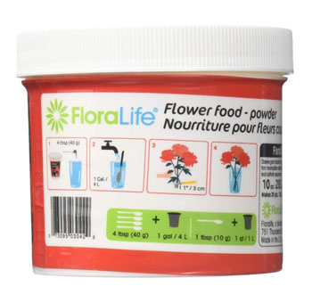 Convenient 10oz Floralife flower food for keeping wedding flowers, gifts, and arrangements fresh and vibrant for longer.