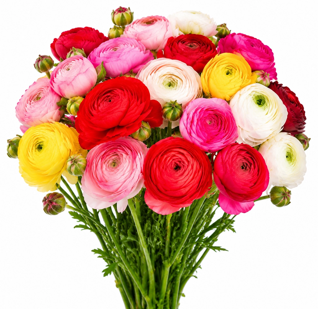 Fresh assorted ranunculus flowers available for next-day delivery.