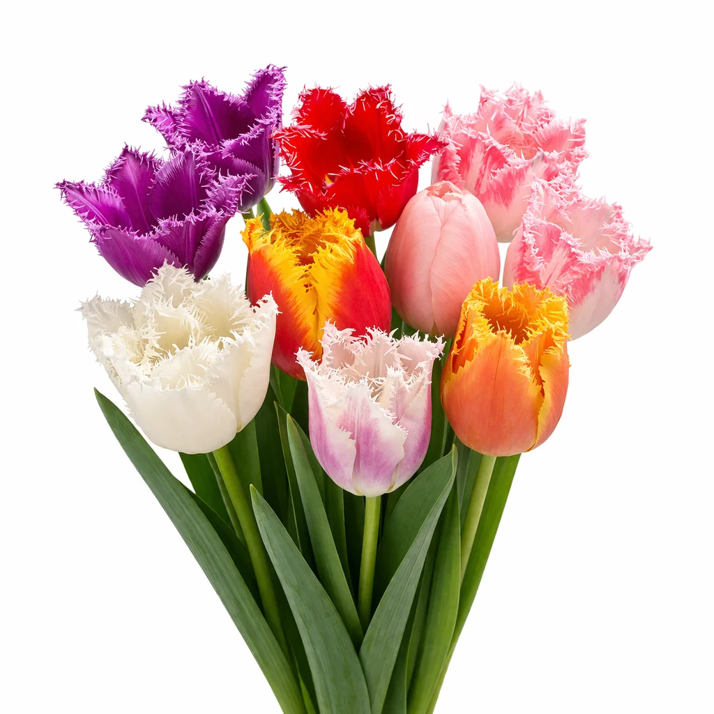 Fringed tulips bulk flowers for weddings and events, textured wholesale tulips for centerpieces and arrangements.