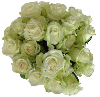 High and Peace Rose bouquet with creamy white petals, perfect for elegant wedding arrangements and serene floral designs.