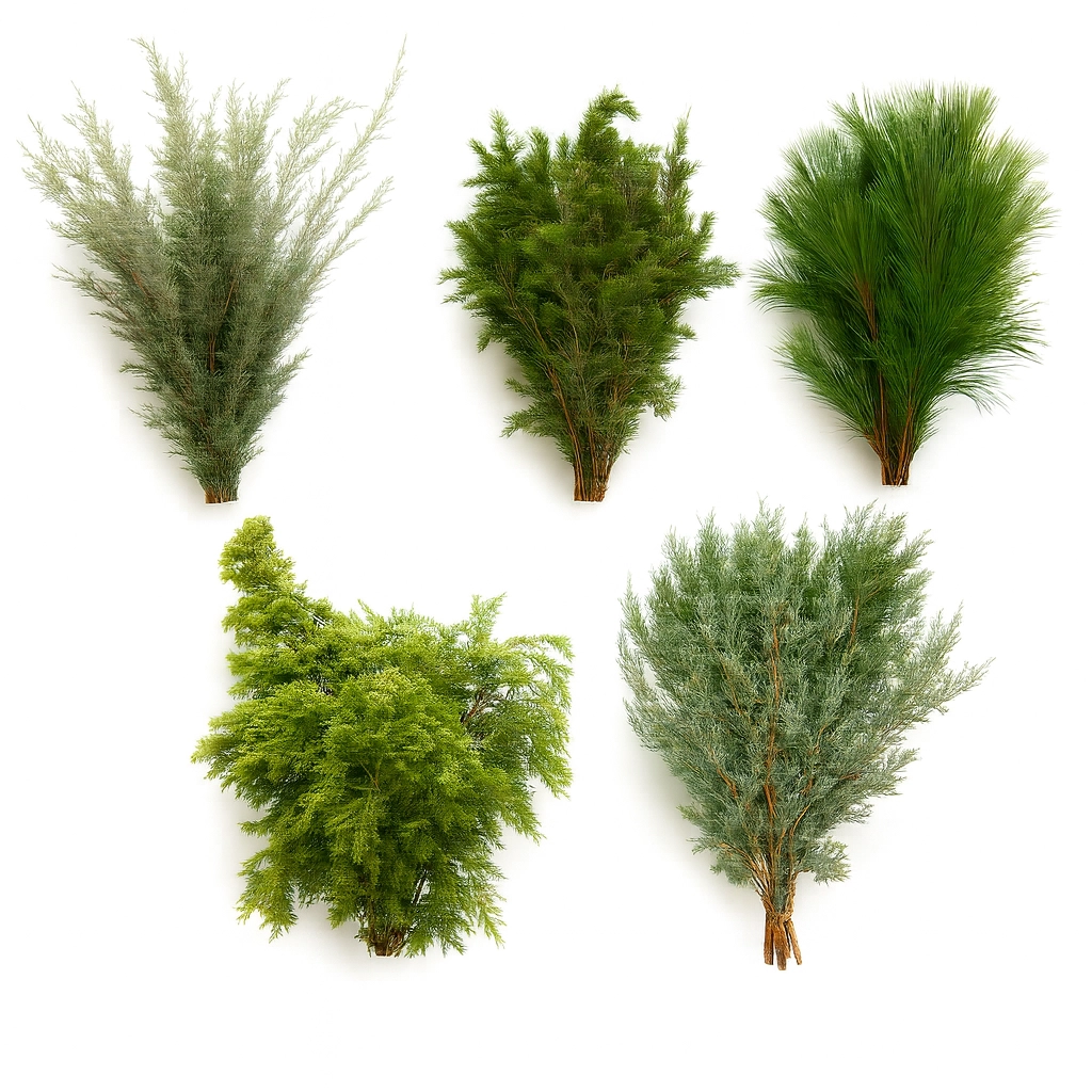 Christmas Mixed Box Collection with 10 bunches of fresh cedar, pine, and juniper greenery, perfect for holiday wreaths, garlands, and festive decor arrangements.