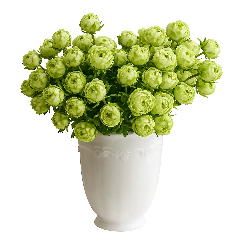 Wholesale bunch of Princess Midori Green Garden Roses in full bloom, showcasing fresh, lush petals for bulk floral orders and upscale floral studios.