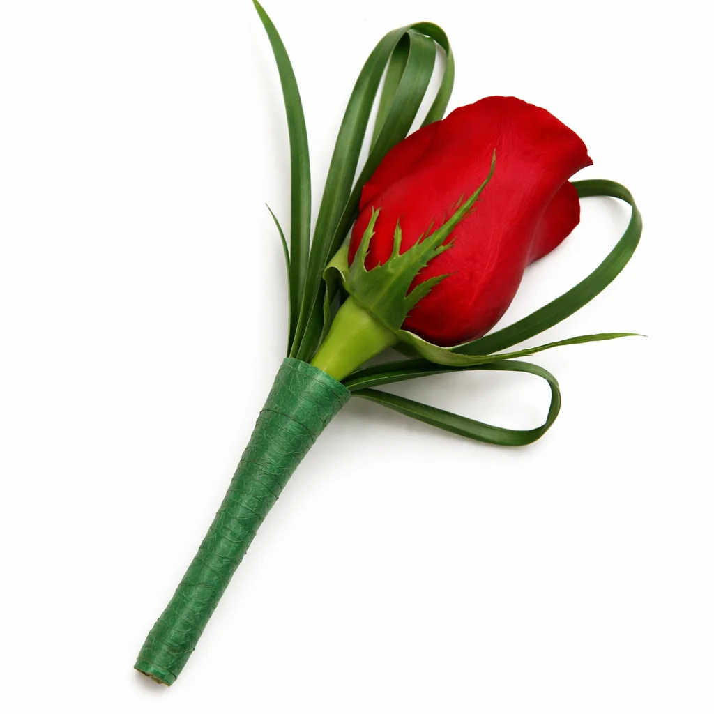 Red Rose Boutonniere Flower Red Rose Boutonniere Flower