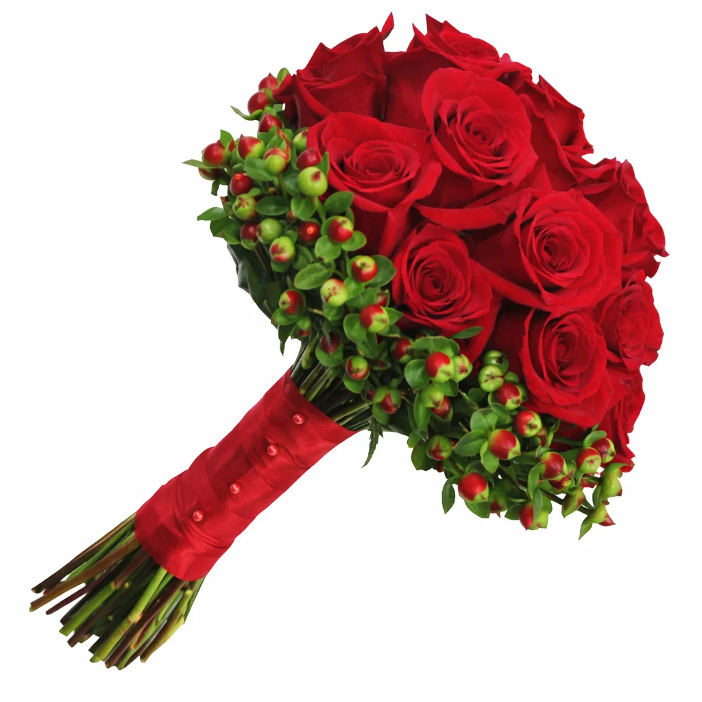 Red Rose Nosegay Bridal Bouquet