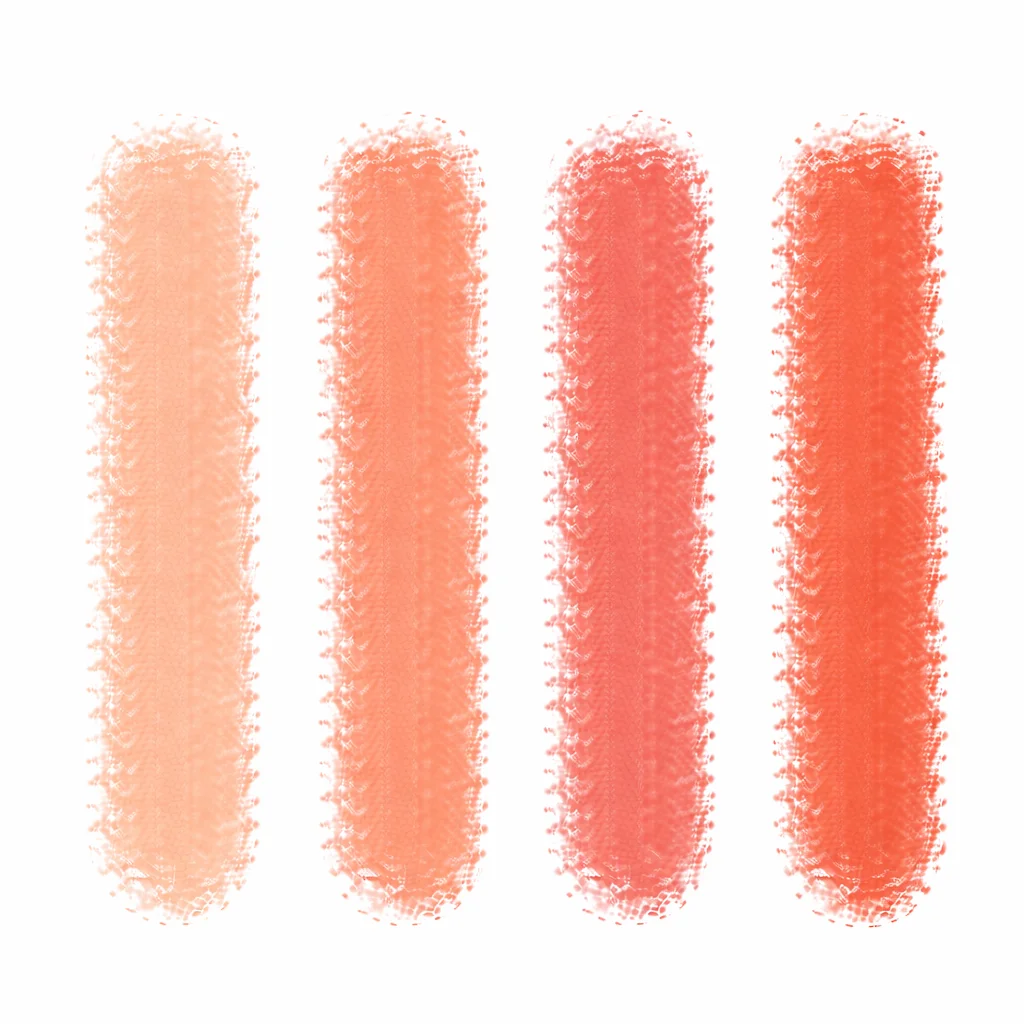 Salmon wedding flower color palette featuring soft peach, coral, and salmon shades for floral arrangements.