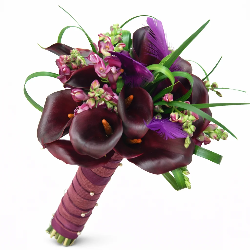 Chocolate Nosegay & Posy Mini Calla Bridal Bouquet