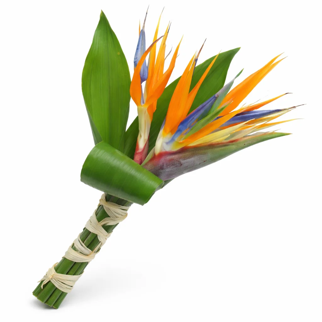 Tropical bridesmaid bouquet with bold blooms, ideal for weddings, gifts, and vibrant floral styling.