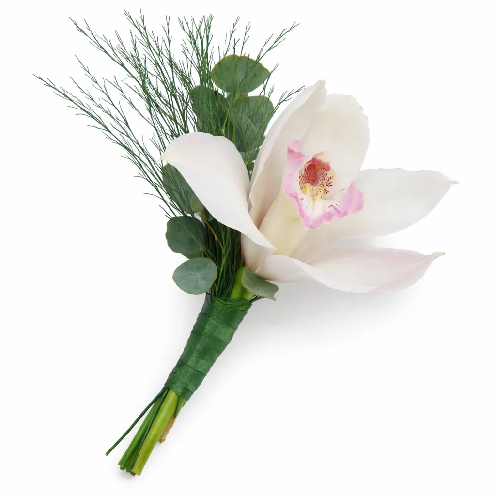 White Orchid Boutonniere Flower White Orchid Boutonniere Flower