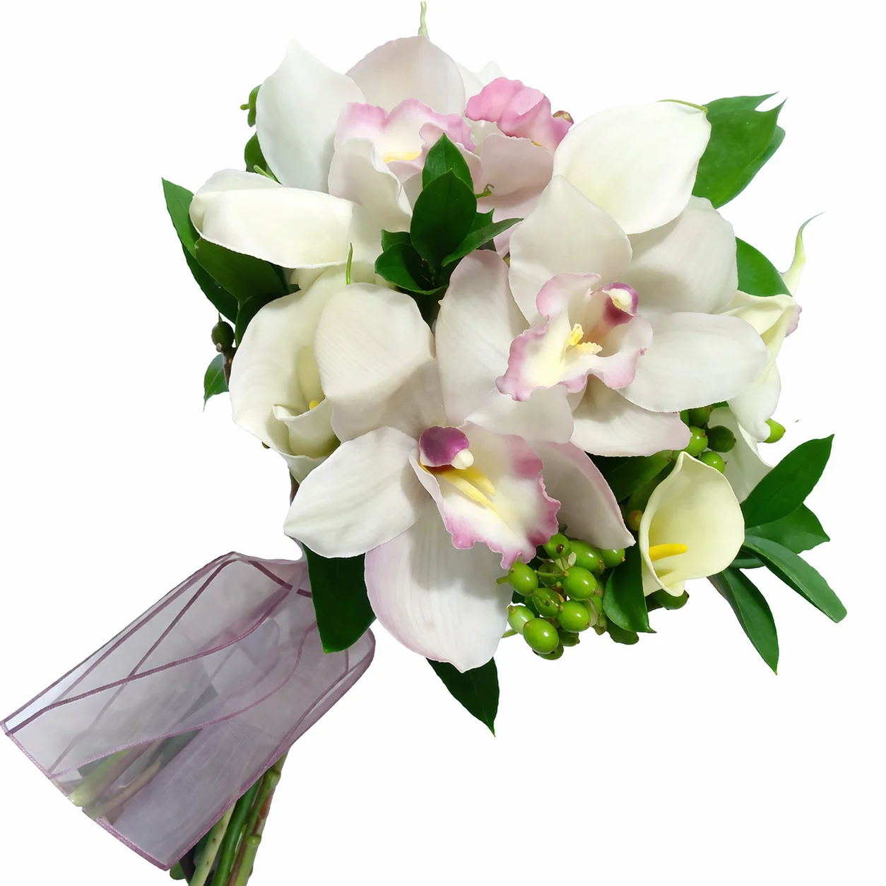 White Hand-Tied Orchid Bridal Bouquet White Hand-Tied Orchid Bridal Bouquet