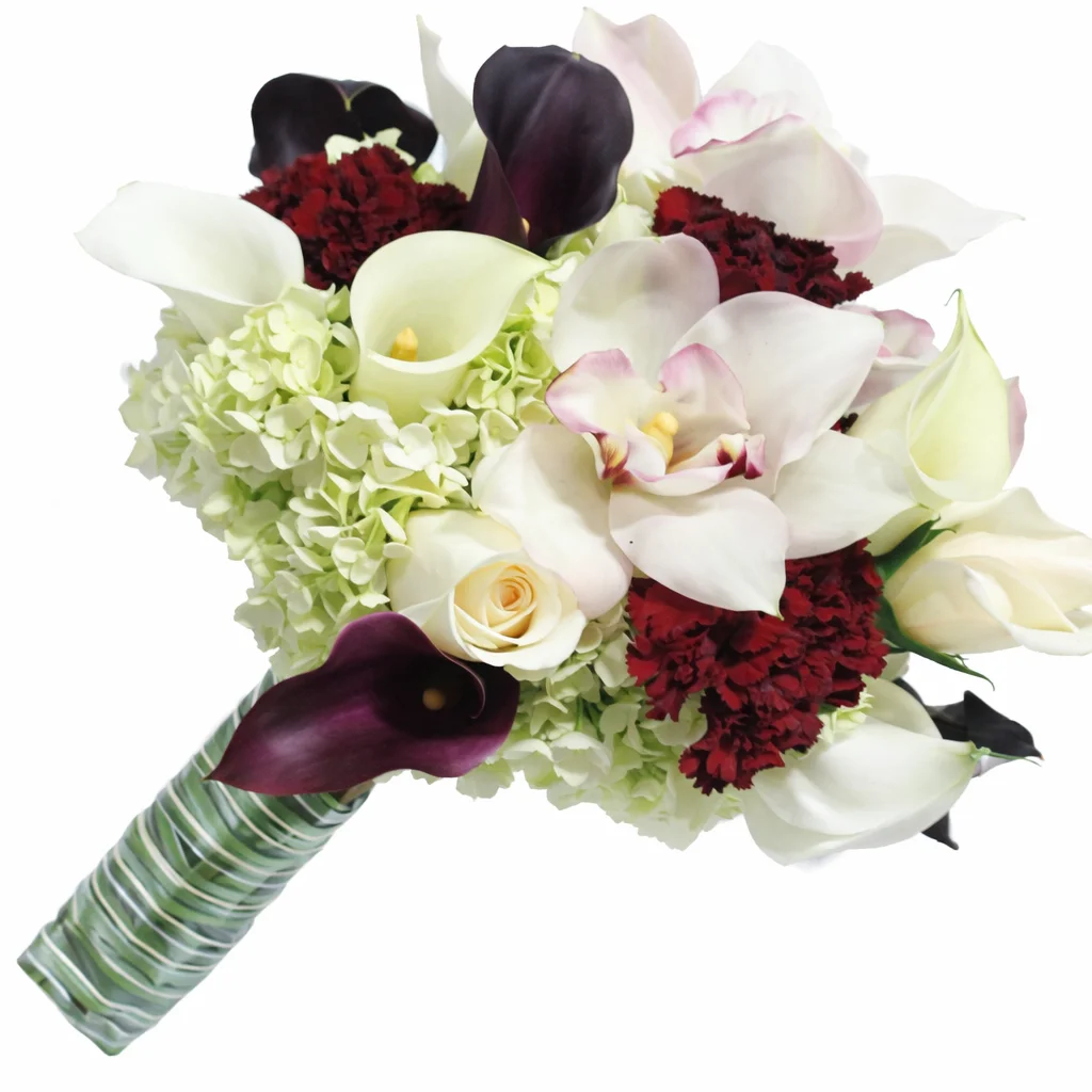 White Purple Nosegay Bridal Bouquet White Purple Nosegay Bridal Bouquet