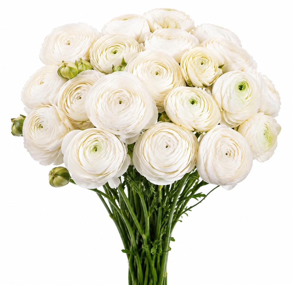 Fresh White Ranunculus Bulk Flowers