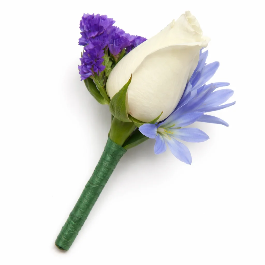 White Rose Boutonniere Flower White Rose Boutonniere Flower