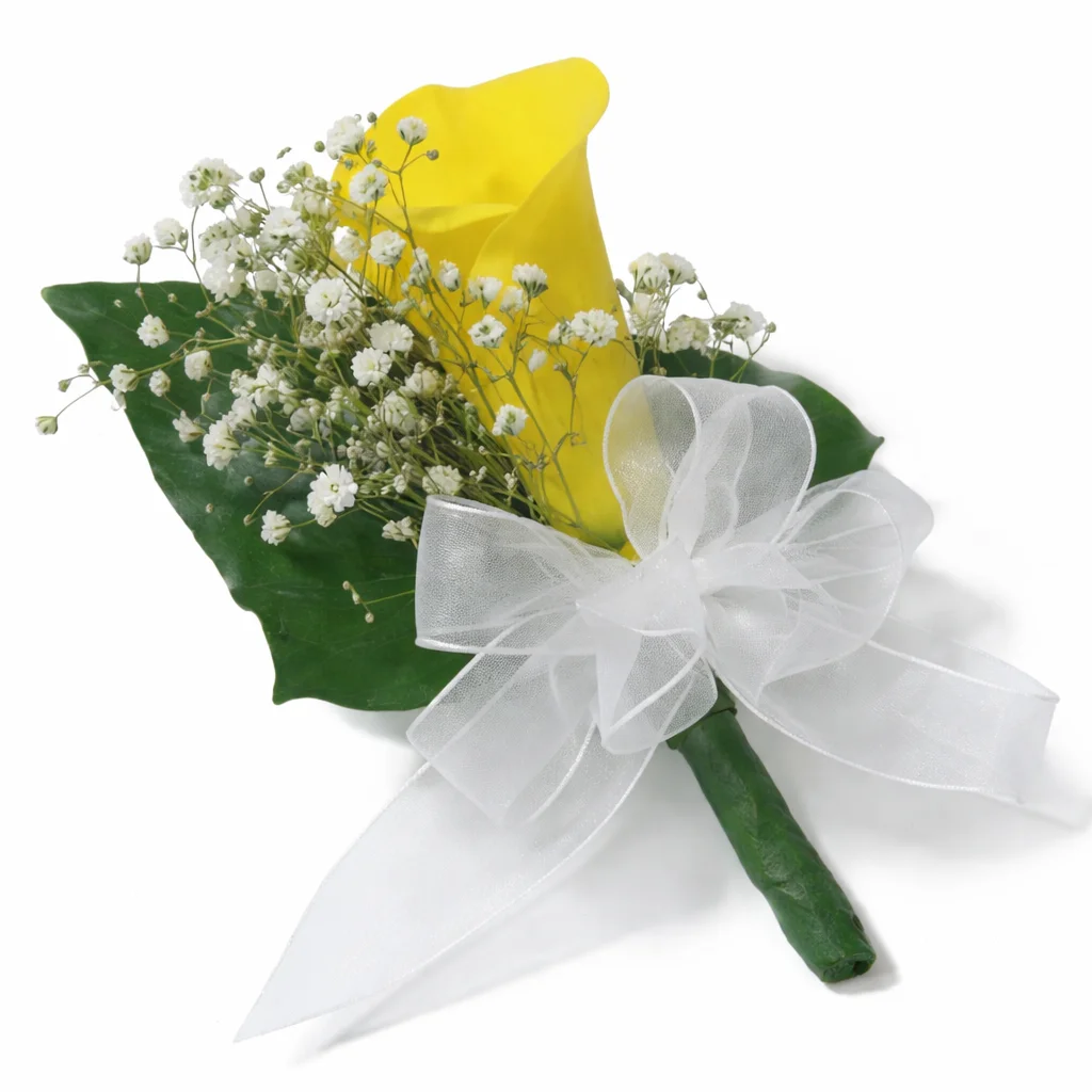 Yellow Mini Calla Pin Corsage Flower