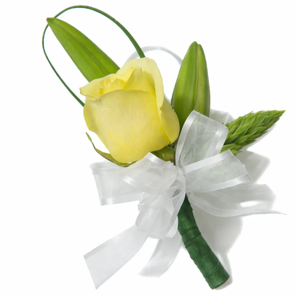 Yellow Rose Pin Corsage Flower