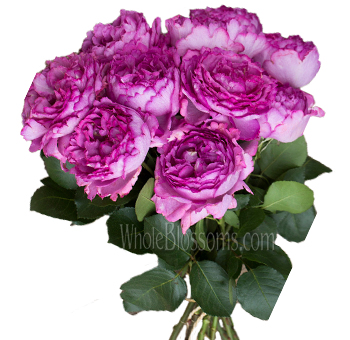 Table centerpiece with Pretty In Pink Garden Roses and soft accent flowers.