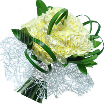 Cream Posy Carnation Bridal Bouquet