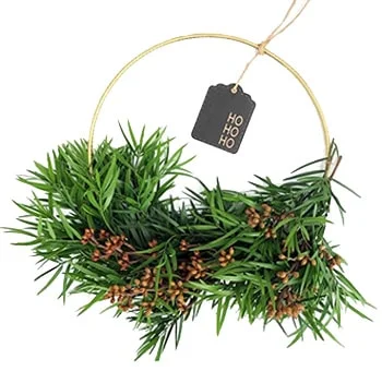Dazzling Dasher Golden Semi Dried Wreath, embodying festive joy in radiant golden hues of nature.