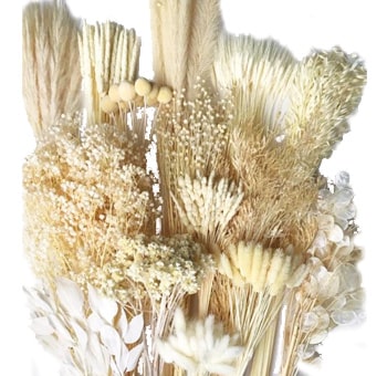Dried Bleached Fillers Designer Box, featuring an exquisite assortment of whitened botanicals for decor.