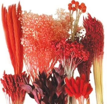 Dry Flower Decor Red Mix Designer Box, offering a collection of vibrant dried flowers for versatile decor.