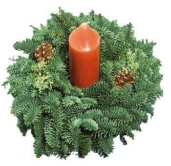 Fraser Fir Candle Ring with Cones